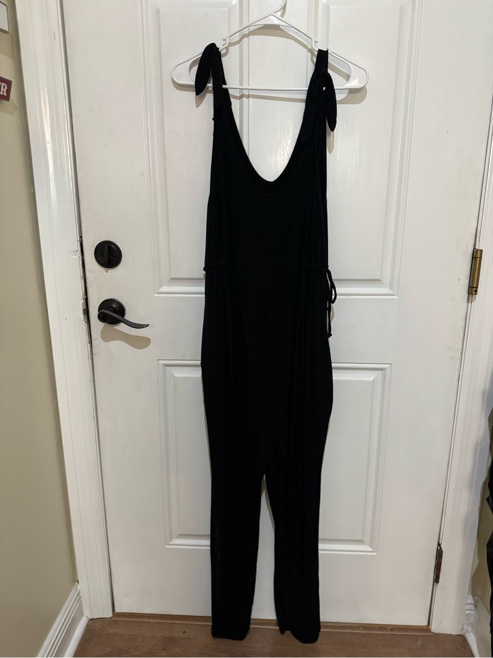 Isabel Maternity by Ingrid & Isabel Black Tie-Shoulder Maternity Jumpsuit